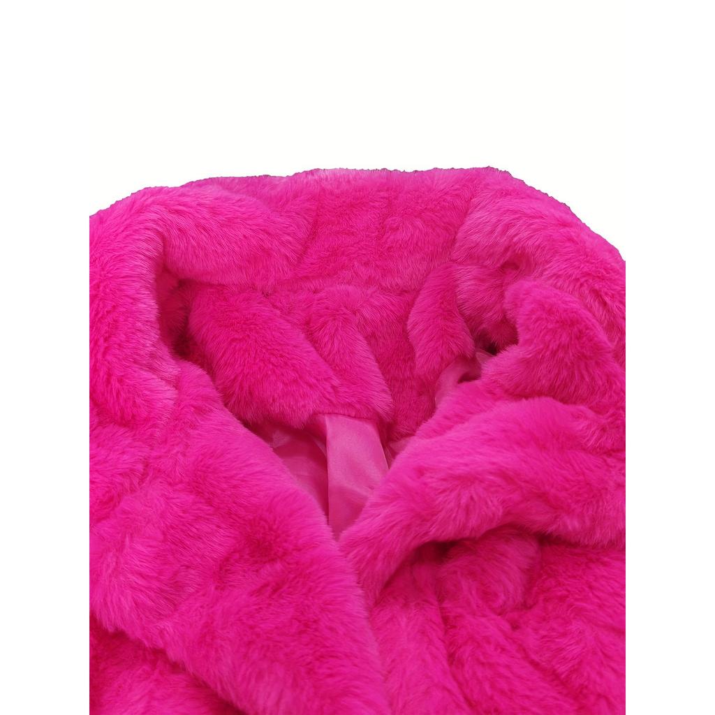 2025 Vegan Fur Cropped Jacket - Plush Faux Shearling Cardigan Coat W/ Oversized Fit, Lounge-to-Street Cocoon Coatigan for Winter