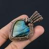 Labradorite Pendant, Handmade Gemstone 999 Copper Wire Wrapped Pendant Antique Jewelry, For Gift Silver Jewelry