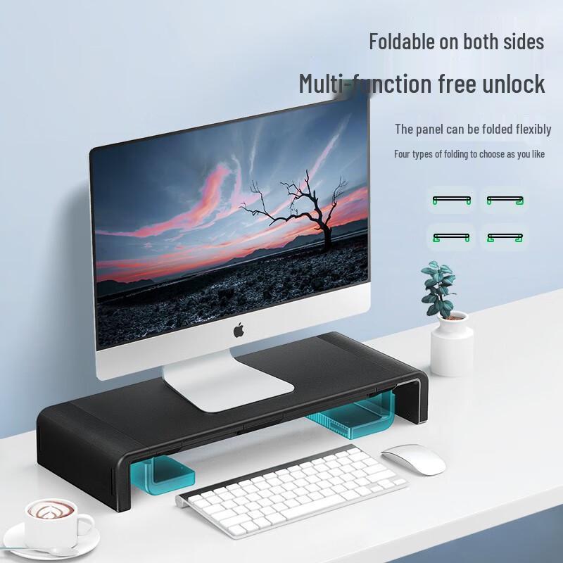 llano Q5 Adjustable Monitor Stand with Storage Drawer