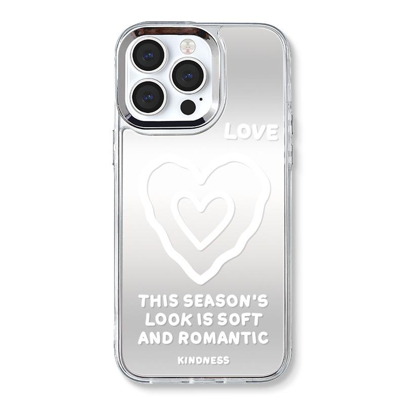 

Чехол для iPhone 16 Pro в стиле Ins: Love 13 Зеркальный 3-в-1, Подходит для iPhone 15/14 Pro iPhone 15
