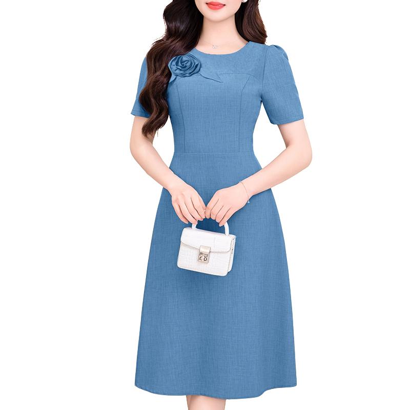 

ZANZEA Женское повседневное летнее платье с круглым вырезом и коротким рукавом 5XL