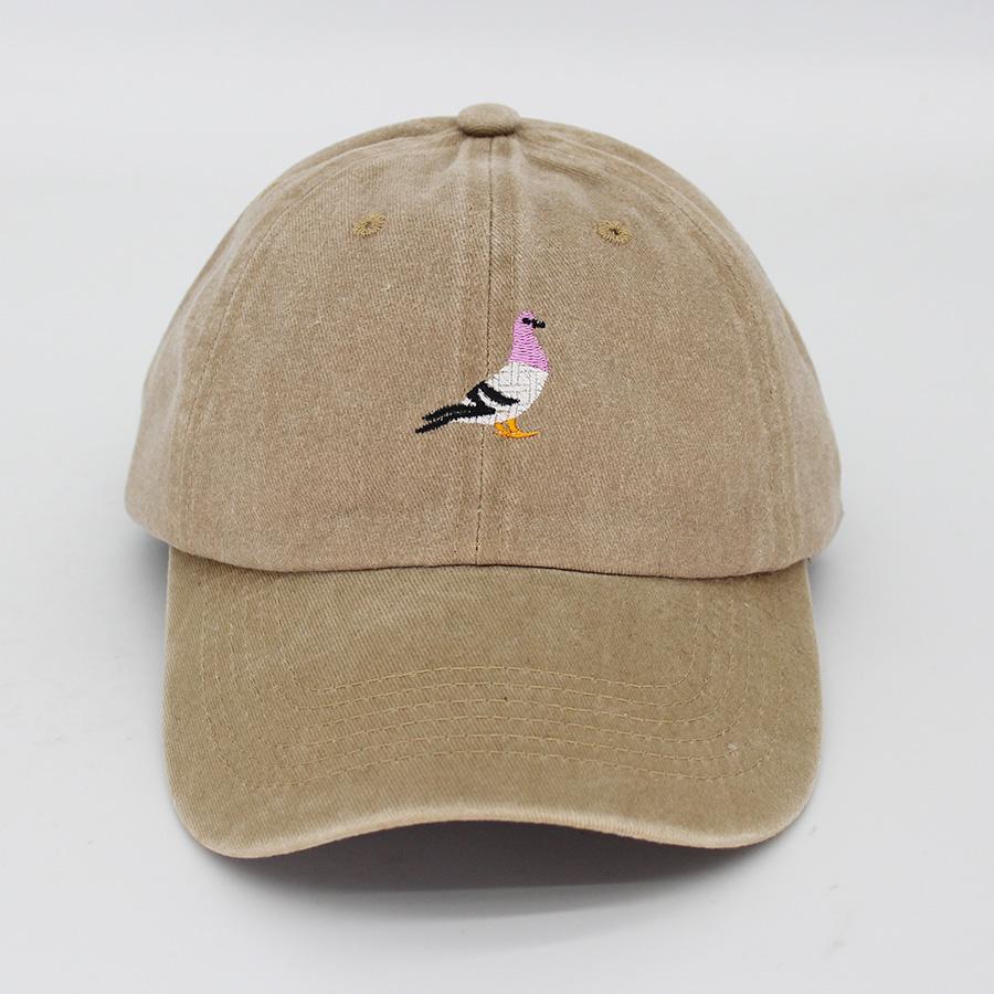 Embroidery Pigeon Spring Vintage Baseball Caps Men Women Water Washed Sports Fishing Sunshade Dad Hat
