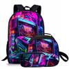Trendy Popular Novelty game pad 3D Printed 3pcs/Set student School Bags Travel Notebook Backpack Crossbody Lunch bag Pencil Case