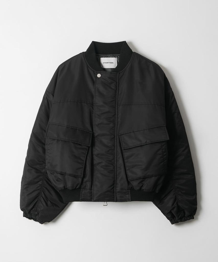 Dthirtyone Volume Padded Ma-1 Bomber Jacket (Black)