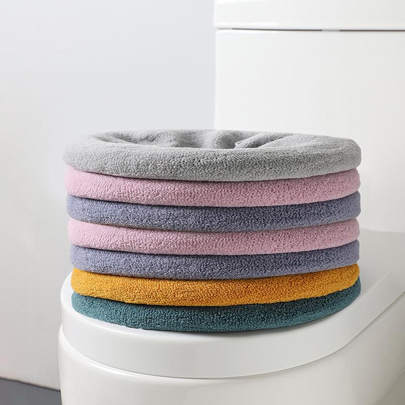 3079 Bathroom Rug Home Winter Thickened Plush-touch Toilet Cover Four Seasons Universal Plush-touch Lined Toilet Cover Cushion