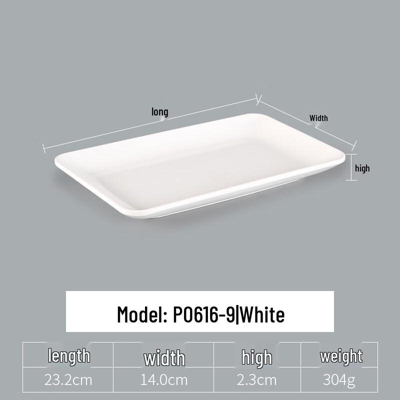 Food-Grade Thickened Melamine Rectangular Flat Plate