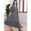 European And American Summer Ladies Floral Dress Loose A-line Printed Long Skirt Beach Blouse Holiday Style