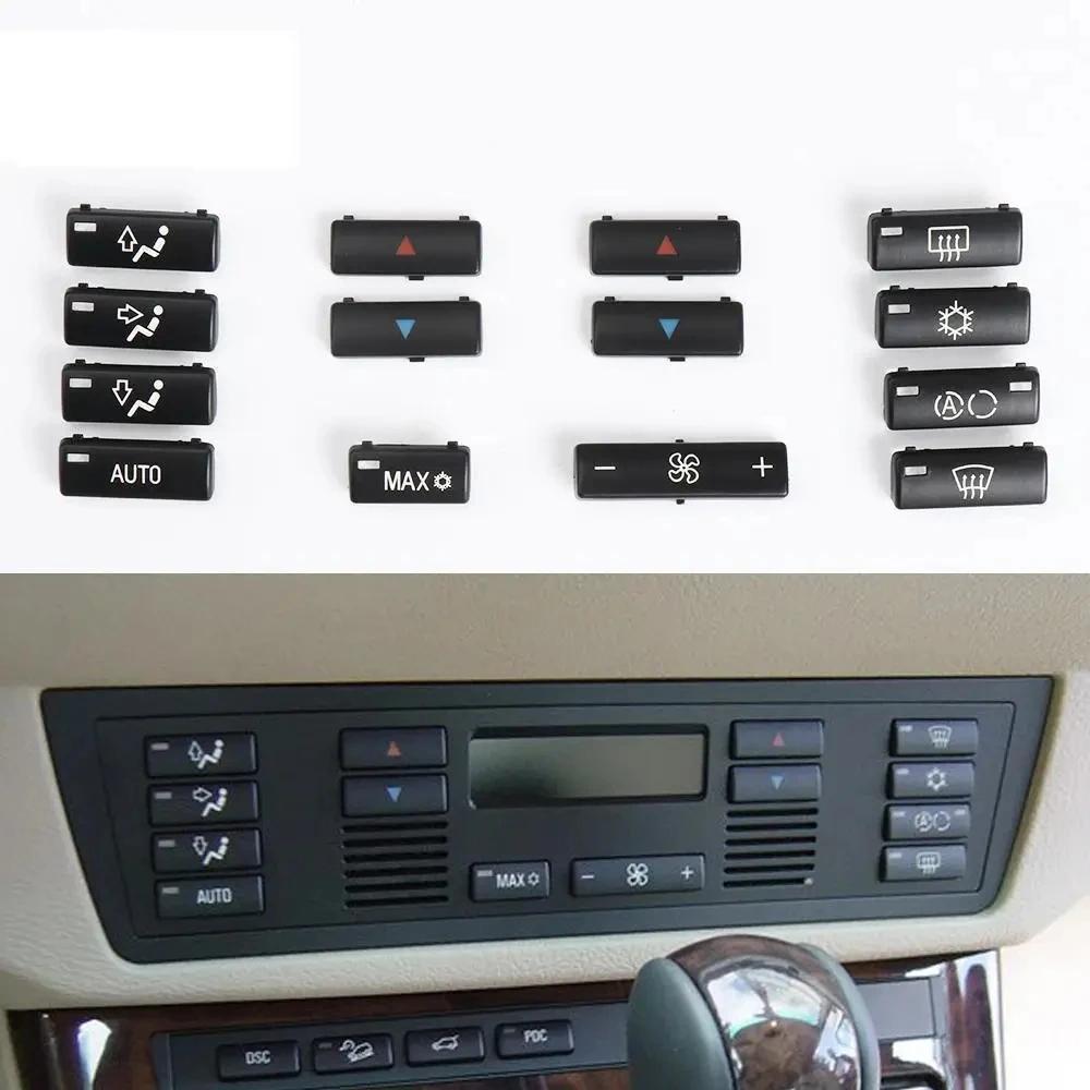 14 PCS Button Key Cap Car Air Conditioner A/C Control Panel Switch Button Key Cover For BMW 5 Series E39 E53 525 530I 540I M5 X5