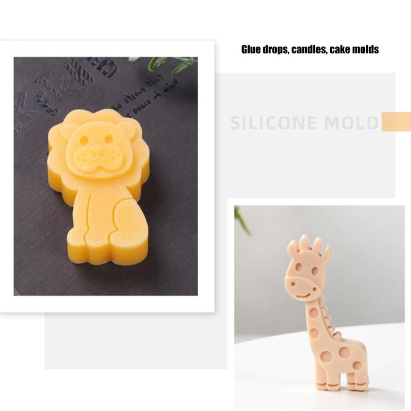 Safe Silicone Animal Mould Silicone Animal Cake Molds 4 Cavity DIY Baking Molds for Cute Dessert Chocolate and Ice