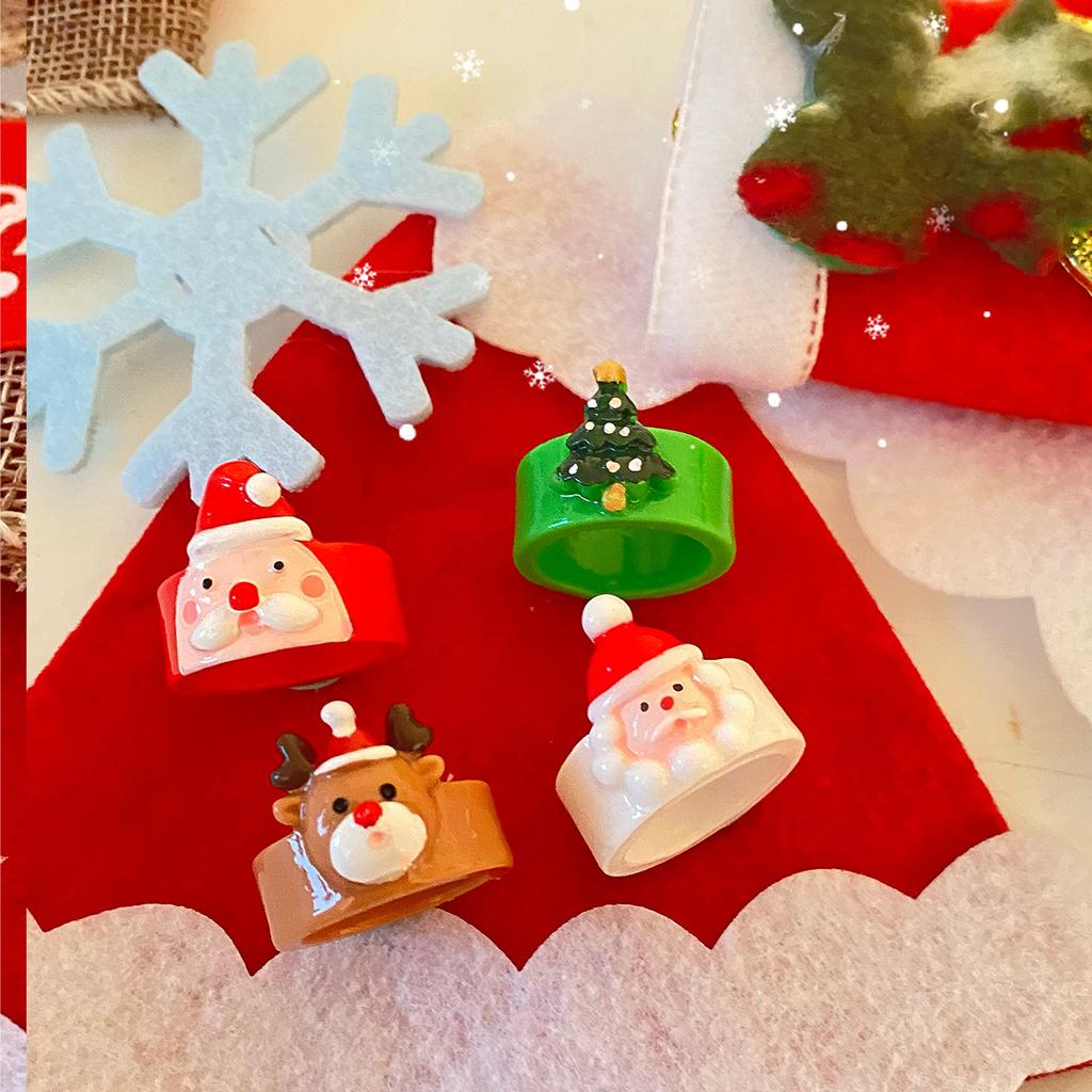 Christmas Series Cute Ring, Personalized Joint Ring Ring Fashion Resin Fun Jewelry Women