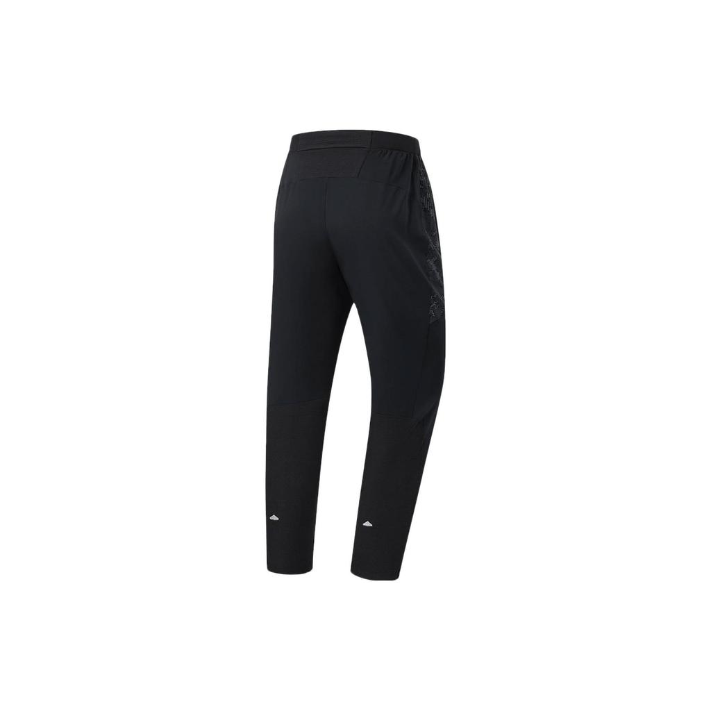 Li Ning Running Series Solid Color Straight Leg Reflective Quick-Dry Knitted Sports Pants Men Bottoms Black AYKT427-2