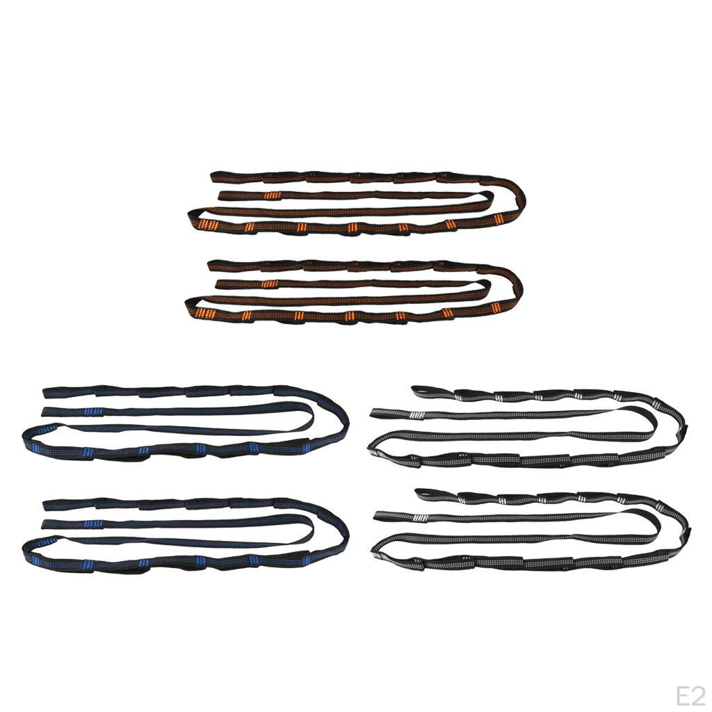 1 Pair of Hammock Hanging Belt Nylon Rope Outdoor Camping Tool 280x2.5cm with 14 Adjustable Loops