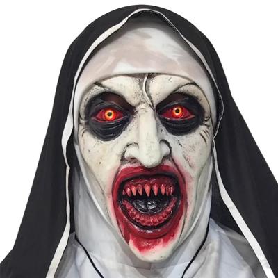 Halloween Party Masks Masquerade Horror Nun Cosplay Costume Horror Films Cosplay Halloween Latex Open Mouth Nun MaskHelmet Party