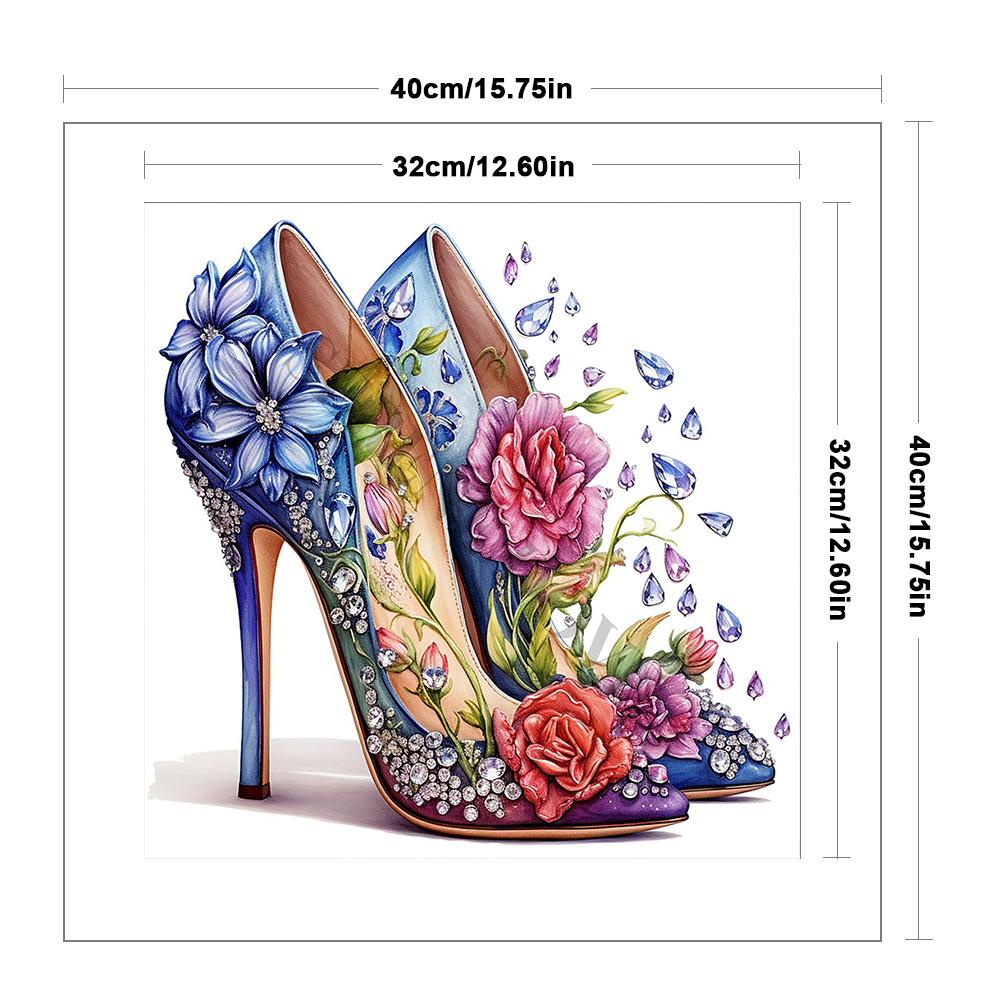 High Heel Printed Cross Stitch Kit DIY 11CT Thread Art Needlework Home Wall Art