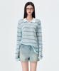 MIXXO Collared Striped Summer Knit Re Kag56Ss_Miwkag71Qt