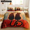 3PCS Single-sided Printed Bedding Set ,Comforter Cartoon Cute Cat Duvet Bedding Cover Pillows Comfortable Bedspreads BeddingSet