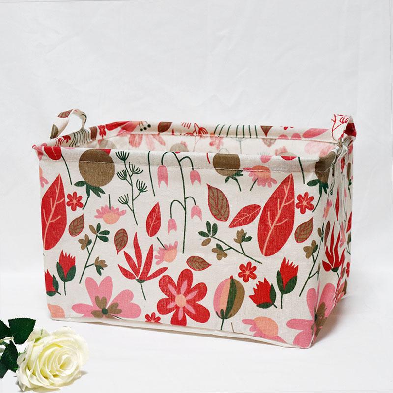 Large Capacity Foldable Storage Basket Household Waterproof Fabric Storage Box with Handle Rectangular Toy Organizer Storage Art
