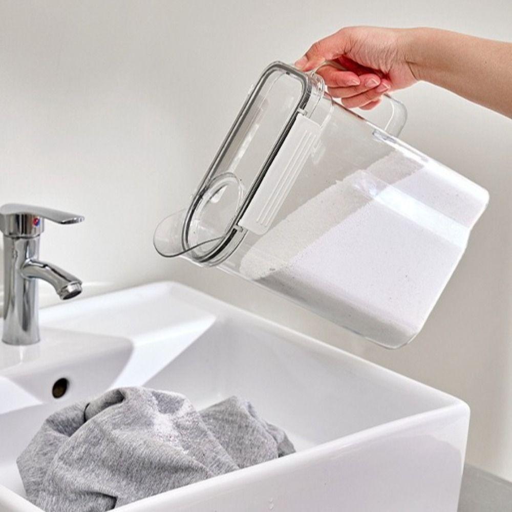 Transparent Liquid Laundry Container Sealed Storage Box Practical Laundry Detergent Can  Kitchen