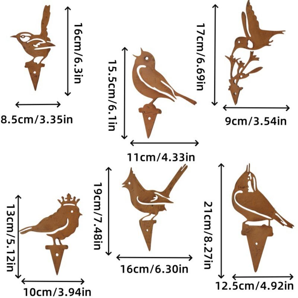 New Rustic Style Metal Birds Statue Ornament Sculpture Metal Bird Ornament Metal Outdoor Garden Decor Lawn