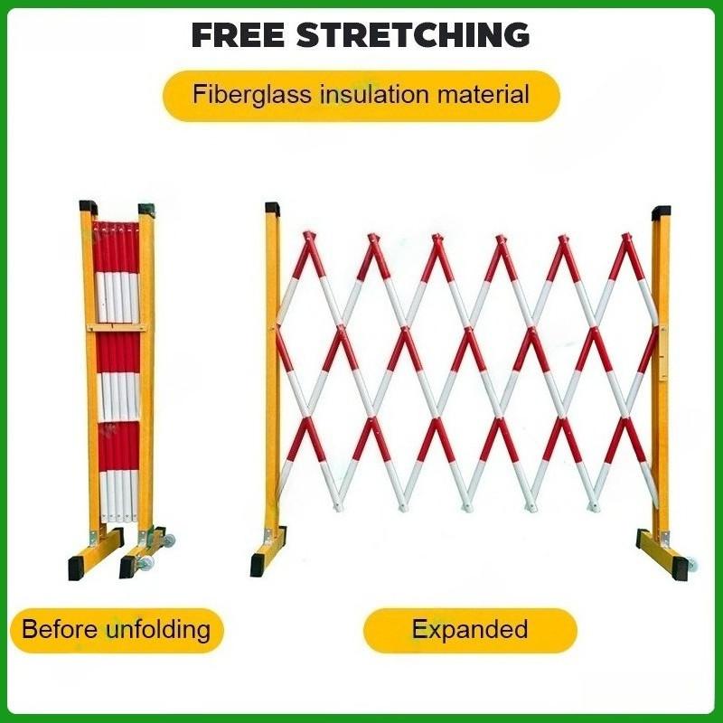 Movable Power Safety Construction Isolation Baffle Fiberglass Telescopic Fence Insulated Collapsible Tubular Guardrail