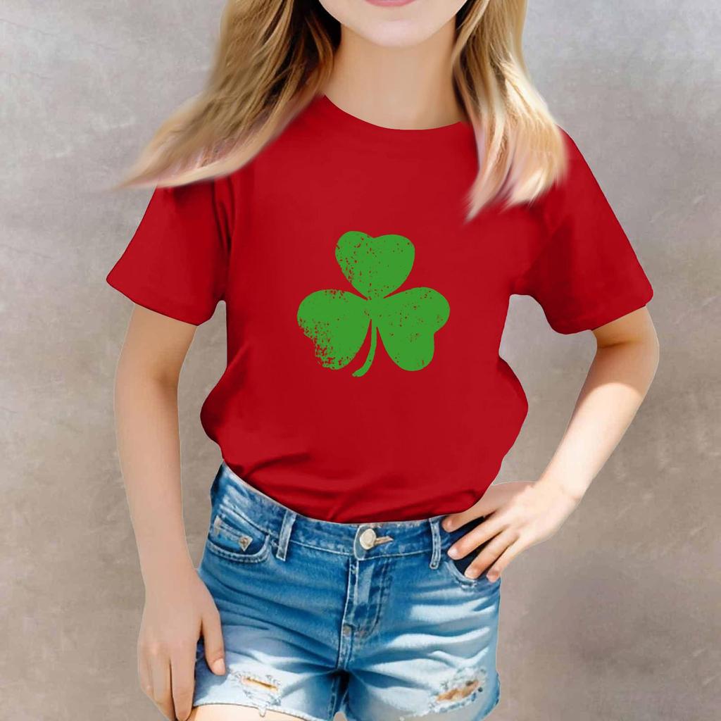 St. Patrick's Day Toddler Girl Boy T-Shirts Kids Top Boys And Girls Printed Short Sleeved T-shirt