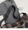 Retro Plaid Plush Shoulder Tote - Classic Large Capacity for College Students
