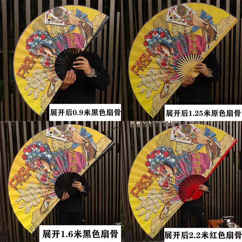 Big Hanging Fan Suitable for Background Fashion Chinese Style Peking Opera Huadan Restaurant Bar Stage Decorative Painting Retro