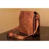 Vintage Genuine Goat Leather Brown Men's Laptop Shoulder Messenger Satchel Bag