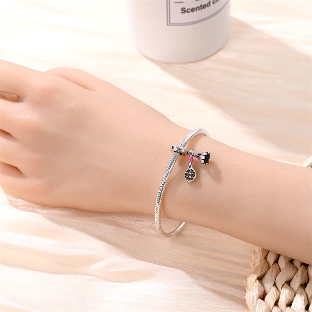Charm Bead Charms Authentic copper Purple Racket Bead Charms Compatible With Bracelets Jewellery Diy Women Party Gift