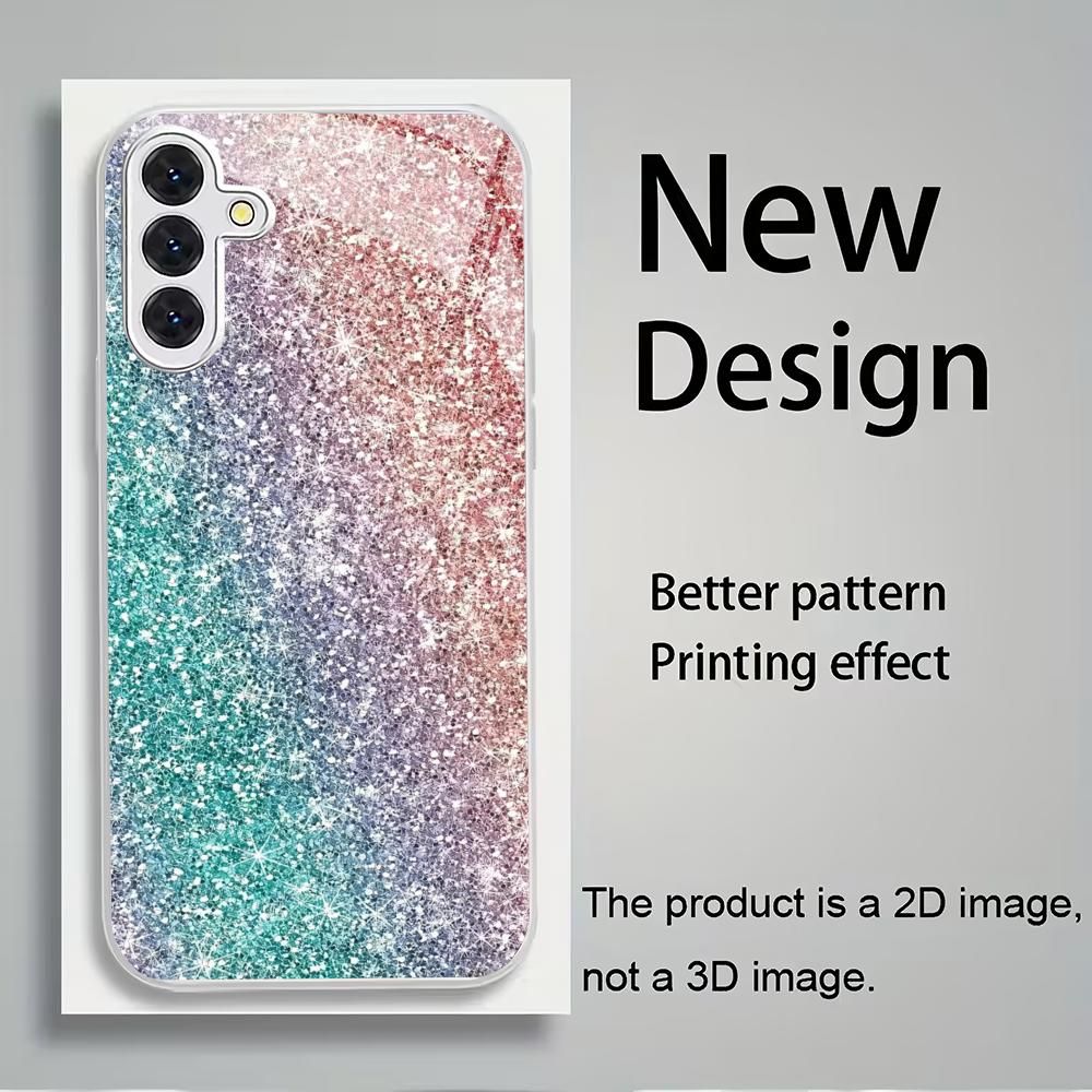 Farbiges Glitzer versilbertes Glas Handyhülle geeignet für Samsung Galaxy S26 S25 S24 S22 S21 S20 FE/Ultra/Plus Anti-Drop