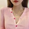 Women Fashion Luxury Zircon Inlaid Heart Pendant Clavicle Chain Necklace