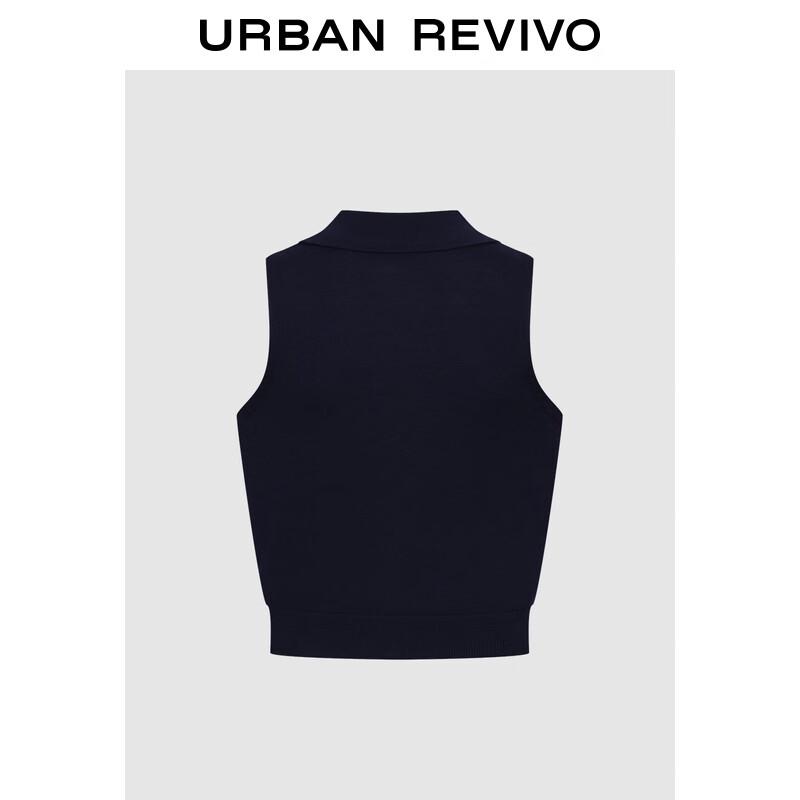 

UR 2025 Женский трикотажный кардиган поло без рукавов в студенческом стиле M