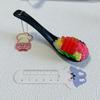 Japanese Sashimi Rice Spoon Gashapon Capsule Toy Miniature Box Food Bag Charm Keychain Simulation Seafood Pendant Decor Gifts