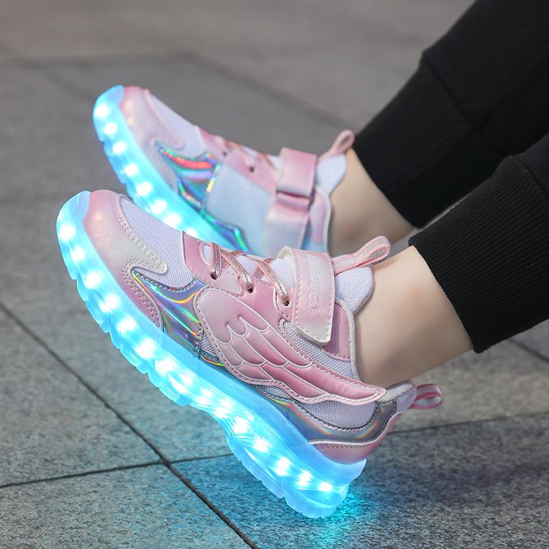 Colorful LED Luminous Low-Top Sneakers for Casual Sports and Dance - Unisex Korean Style