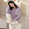 Long-Sleeved Maternity Pajamas Large Size Pajama Suit Sweet Homewear Suit  Maternity Use