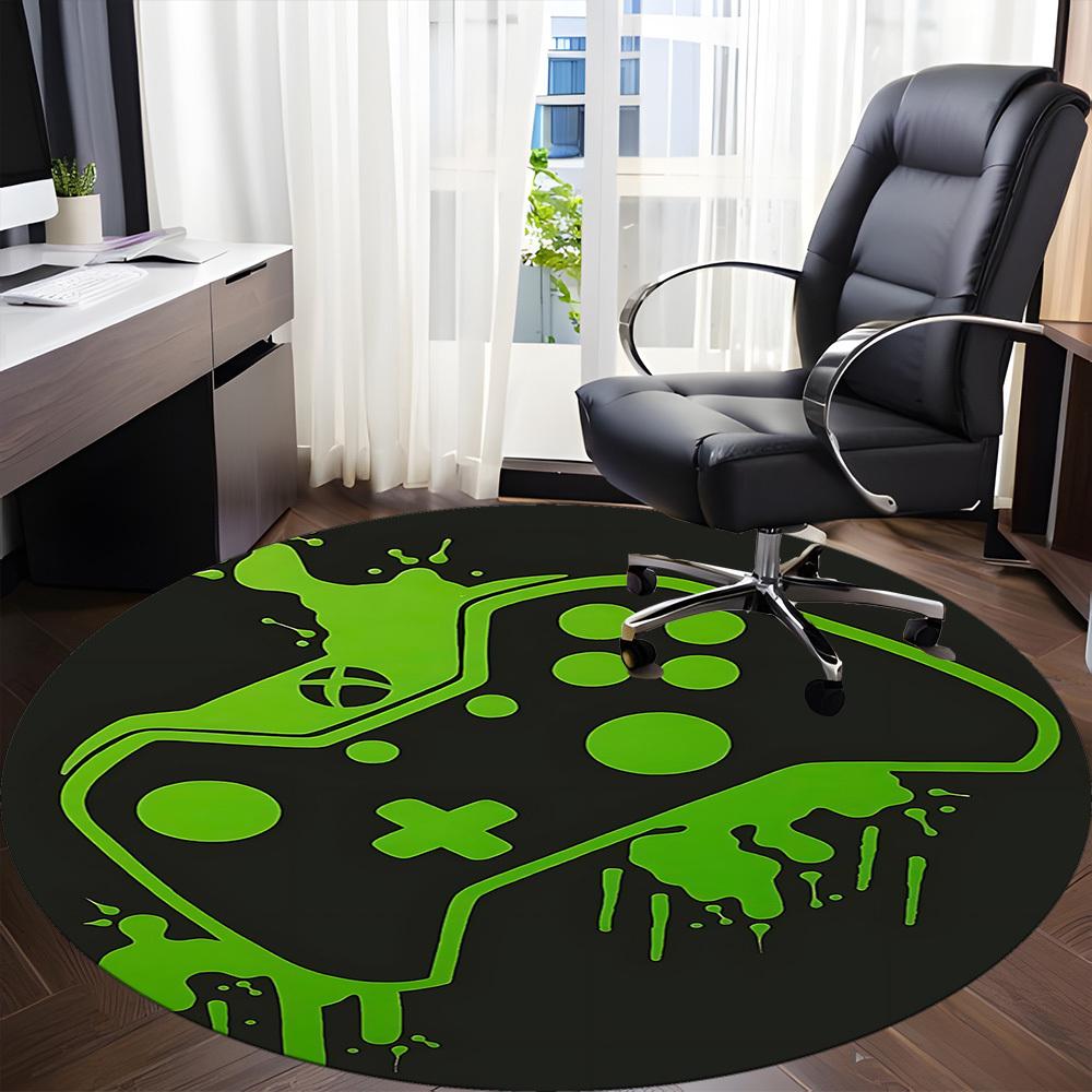 1pcGamer Controller Office Round Area Rug, Indoor Mat Suitable For Office, Under Office Chairs Bedroom Living Room Home Decor, Room Deco