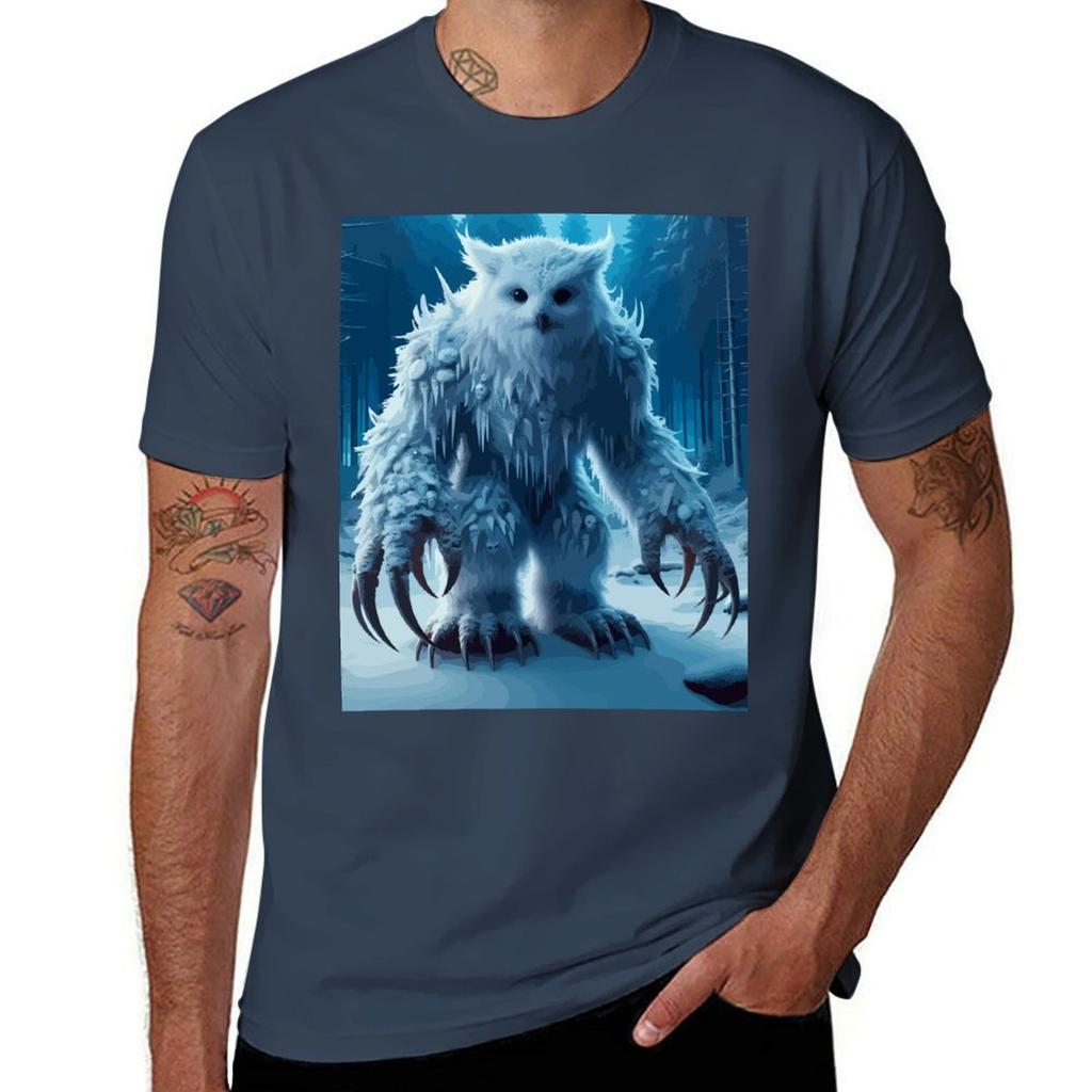 Snowy Owlbearfunny Tshirt Daily Wear Plain Short Sleeve Shirt