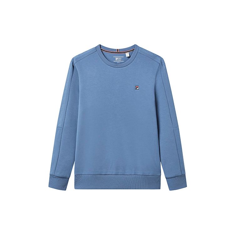 

FILA Solid Color Logo Casual Basic Knit Pullover Crewneck Sweatshirt Men sweatshirt Cluster-Blue F11M241204FBU L