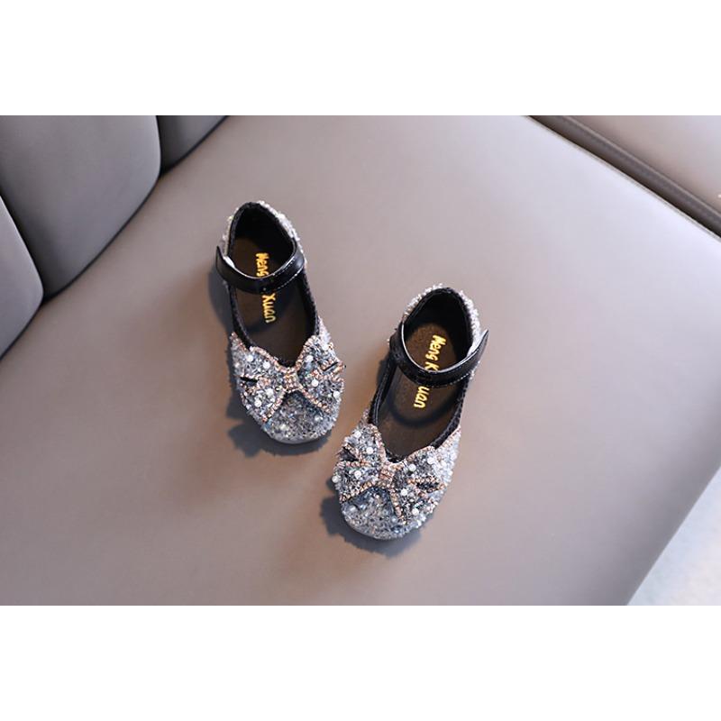 Summer New Arrival Korean Style Casual Girls’ Butterfly Rhinestone Small/Middle/Large Child Dance Shoes Leather Single Shoes