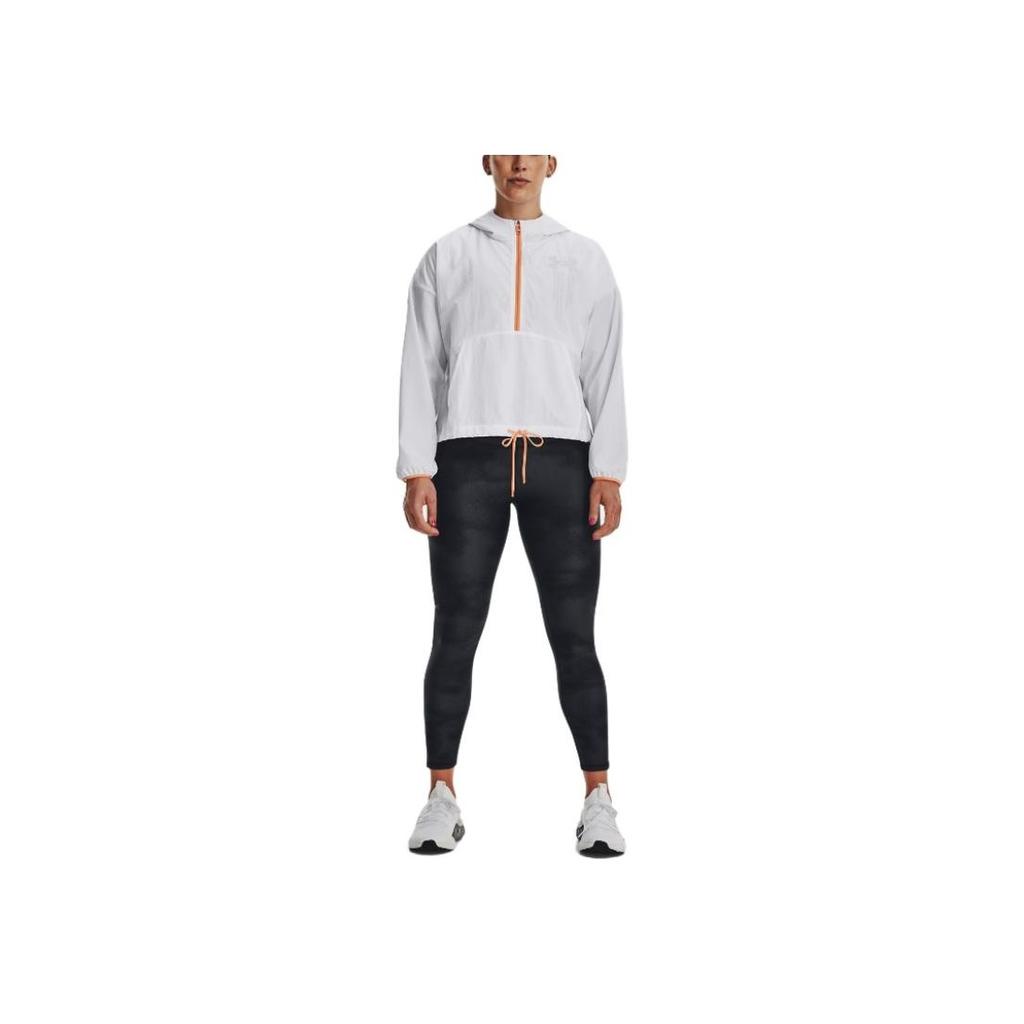 Under Armour Solid Print Woven Hooded Jacket Women Outerwear White 1377550-100