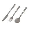 4-Piece Portable Titanium Cutlery Set with Chopsticks and Storage Box for Camping