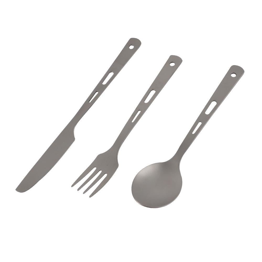 4-Piece Portable Titanium Cutlery Set with Chopsticks and Storage Box for Camping