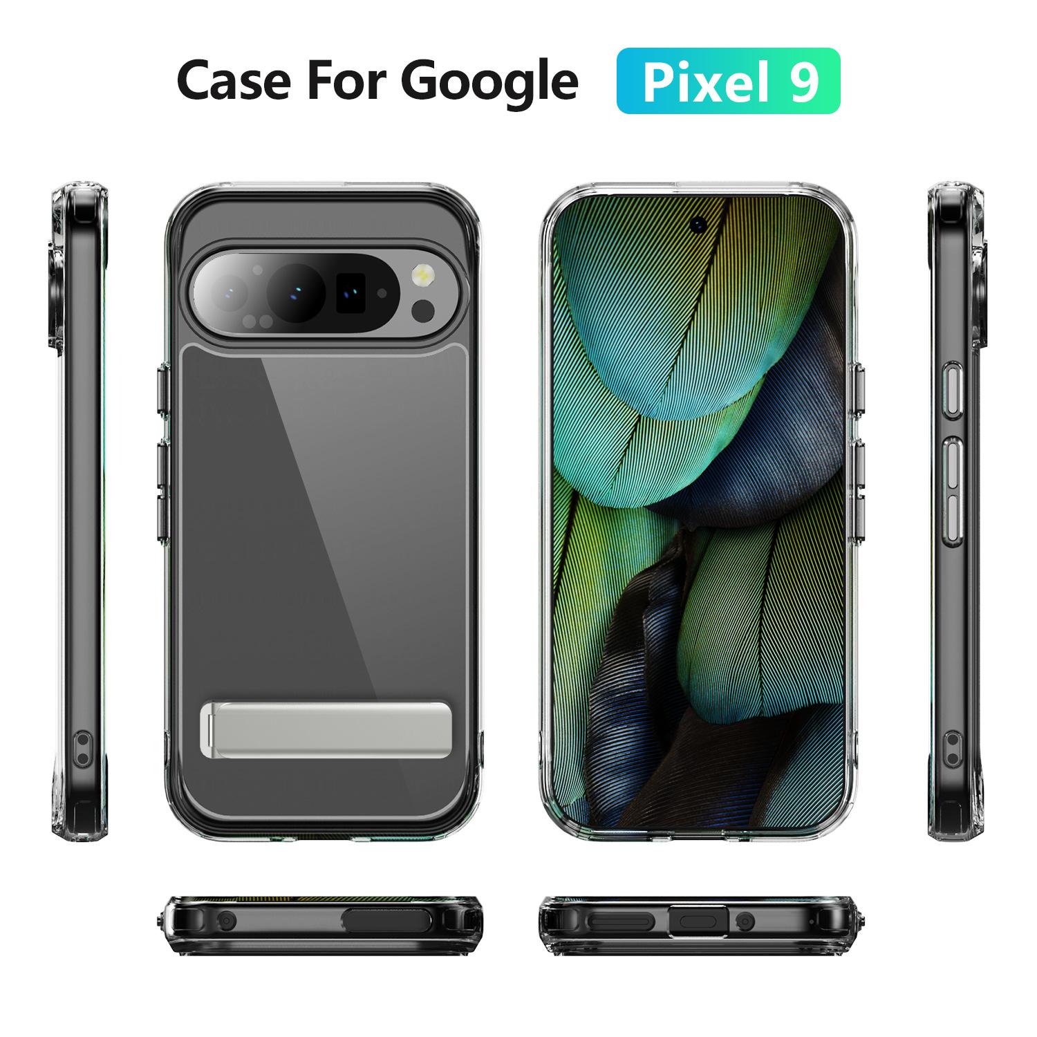 For Pixel9 Stand Mobile Phone Case Anti-fall German Anti-yellow Raw Material Acrylic Transparent Mobile Phone Case Google Pixel10 proXL