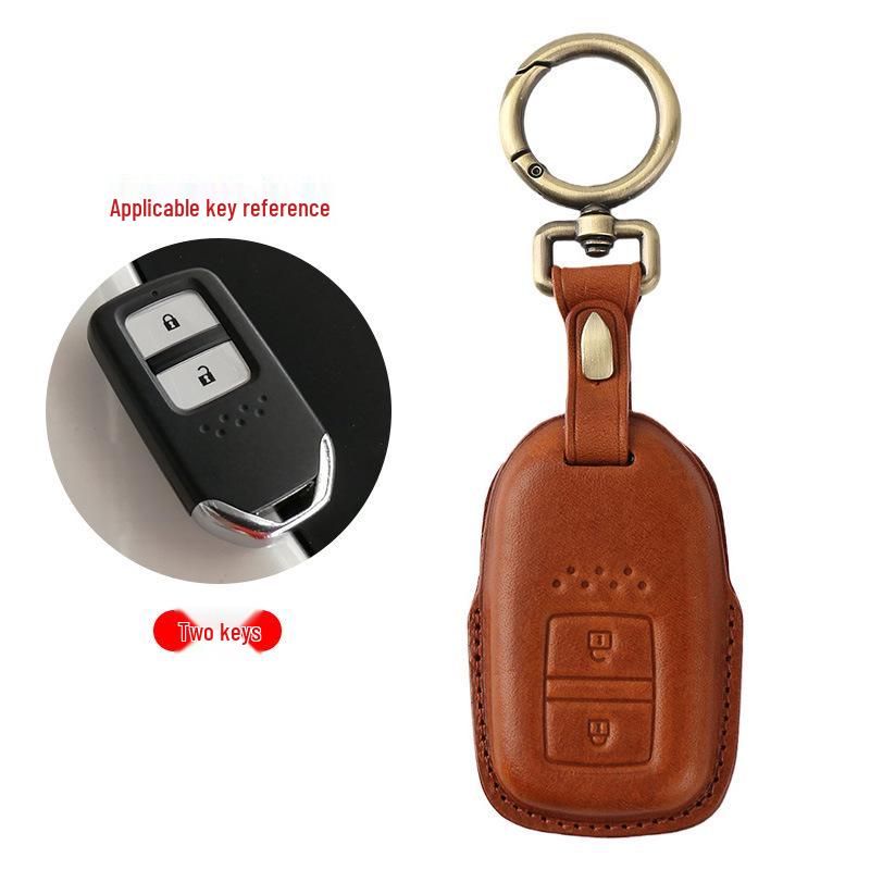 

Honda 10th Gen Civic Genuine Leather Key Cover for Jade, Breeze, Accord, Crown Road, CRV, and Lingpai.