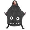 Women's Winter Wearable Blanket - Thick, Hooded, Long Sleeves, Long Length, with Pockets, Fluffy Shark Design, Unisex, Warm (Gray, Free Size)