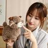 Fluffy Plush Sheep Keychain Adorable Mini Stuffed Animal Pendant with Golden Bow Sturdy Clasp for Purse Car Key