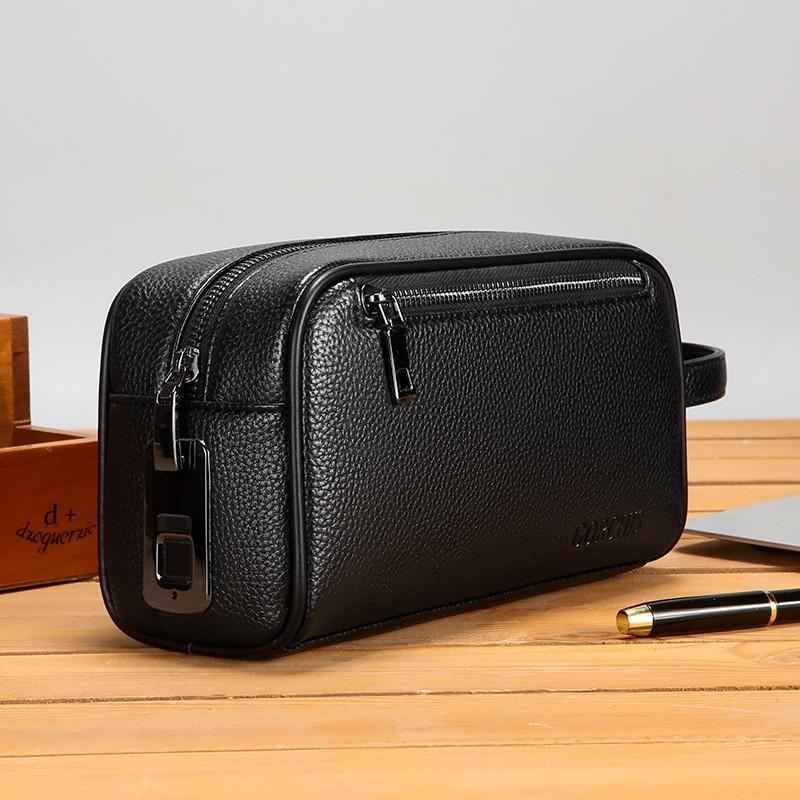 Men's Handbag High Quality Large Capacity Business Leisure Handbag Soft Leather Multi Pocket Handbag for Men