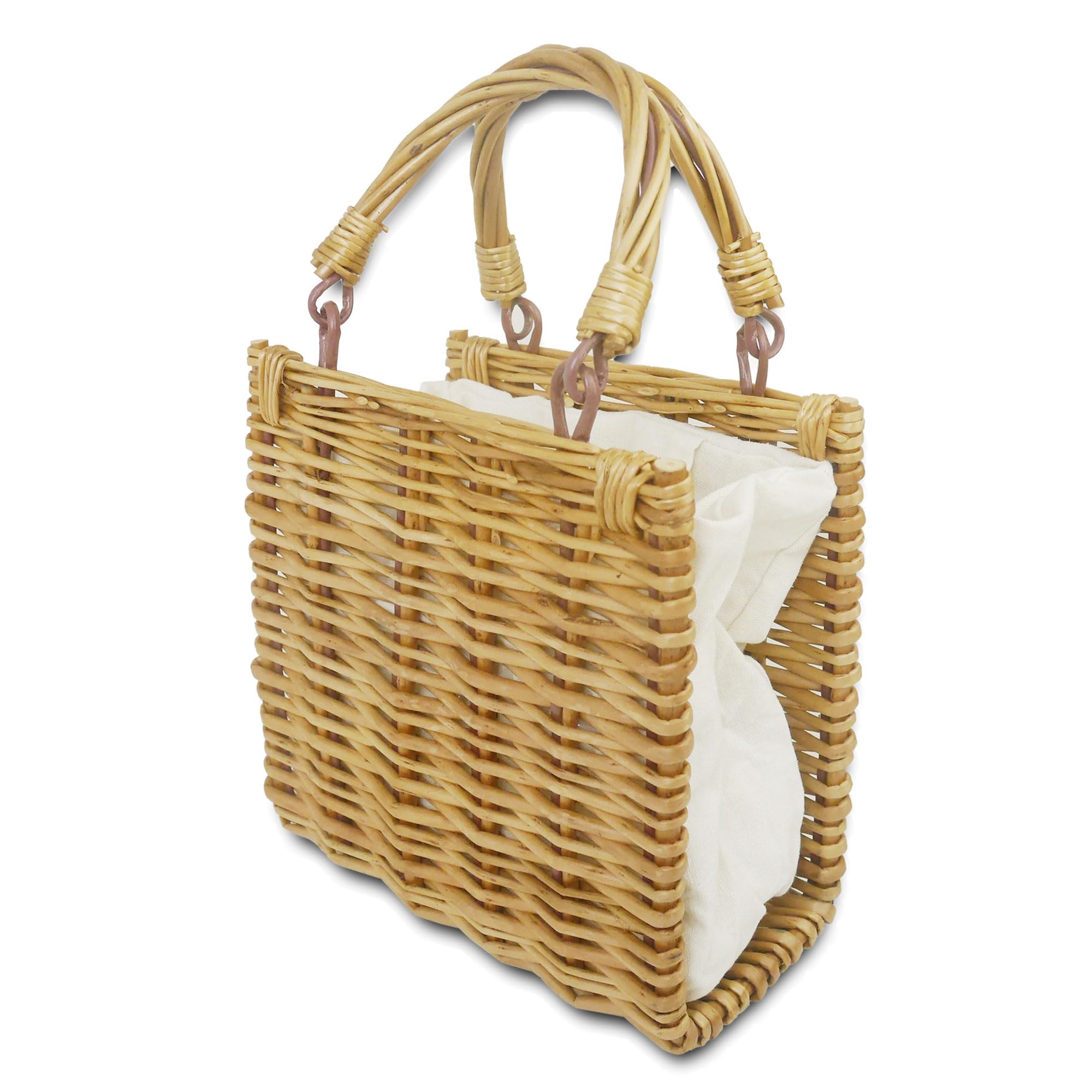 

Cute pearl and lace basket bag drawstring 6 types to choose from Monotone design White Plant material Inner drawstring specification Perfect for