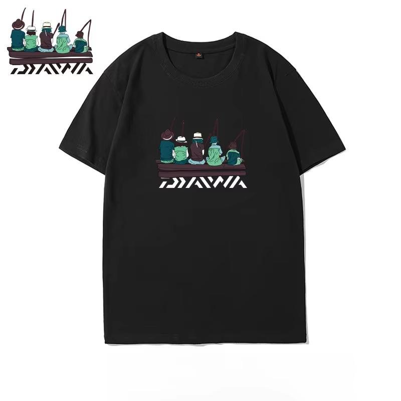 Outdoor Angeln Kurzarm T-Shirt Herren Baumwolle Locker Angelfreunde Party Kleidung Sommer Neu Meeresangeln Halbarm Tide