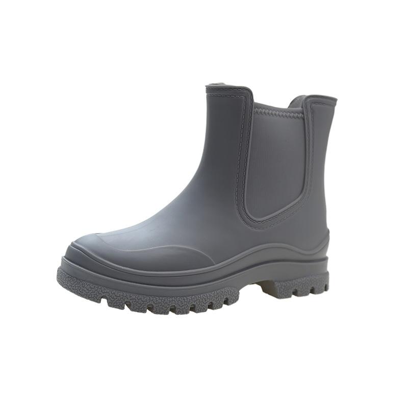Fashion rain boots women's non-slip waterproof shoes simple short tube lightweight water boots rubber cover shoes thick sole outer wear rain shoes